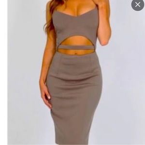Kittenish midi cut out dress